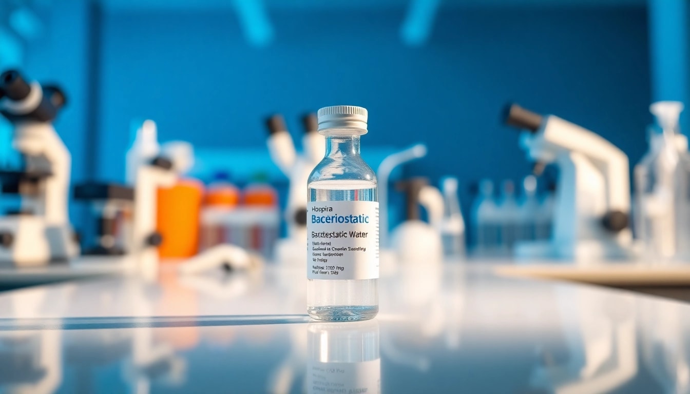View of hospira bacteriostatic water highlighting its purity and use in research environments.