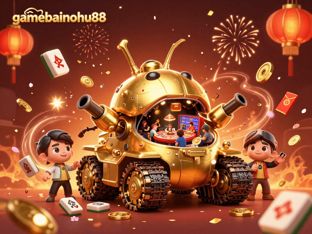 Experience thrilling gameplay with gamebainohu88 in a vibrant 3D casino scene packed with action.