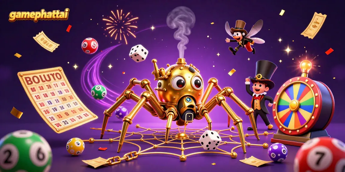 Join the gamephattai experience with an engaging 3D illustration of steampunk elements and vibrant casino symbols.