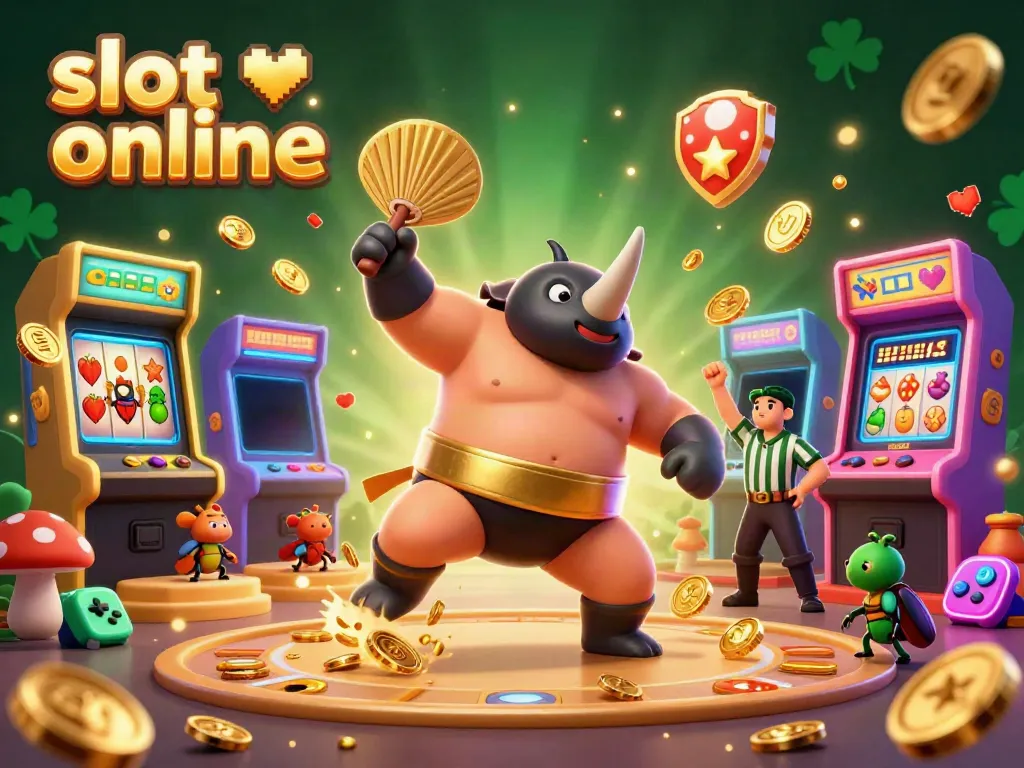 Experience the thrill of slot online gaming with a vibrant illustration of a beetle casino showdown.