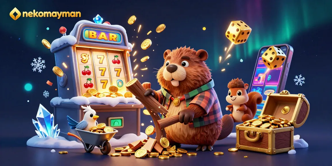 Experience thrilling wins with nekomayman, as golden coins rain down in this vibrant online casino scene.