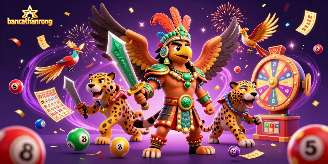 Experience the excitement of bancathanrong with vibrant lottery elements and dynamic 3D characters.