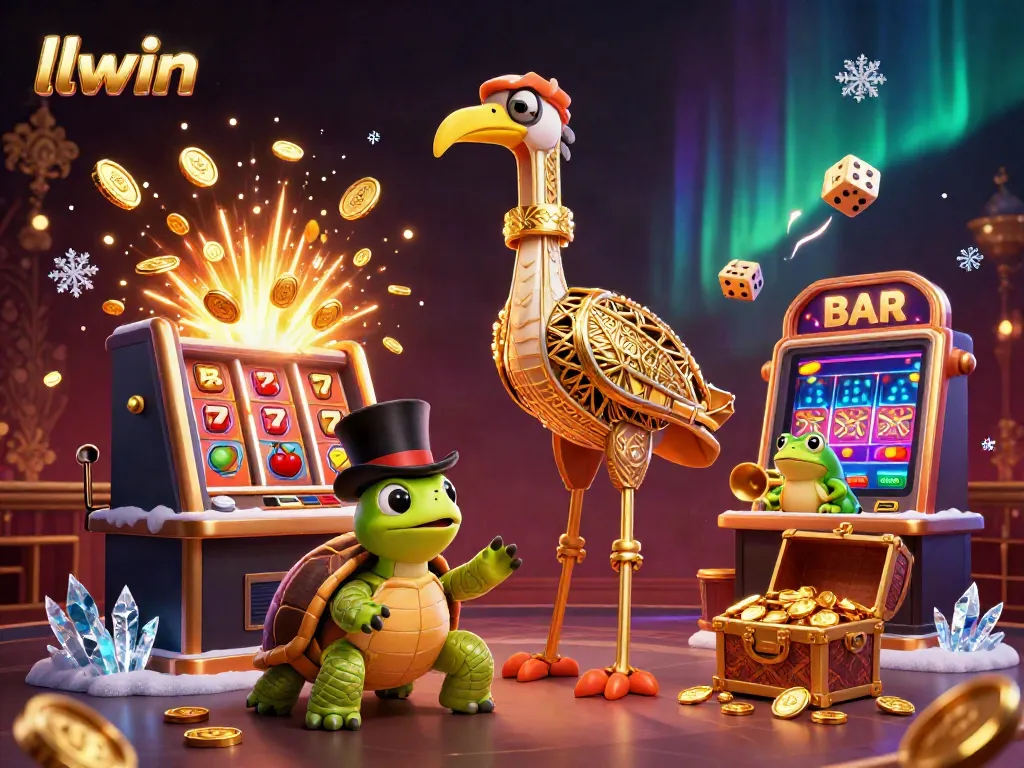 Experience exhilarating jackpots with llwin in this vibrant casino-themed illustration.