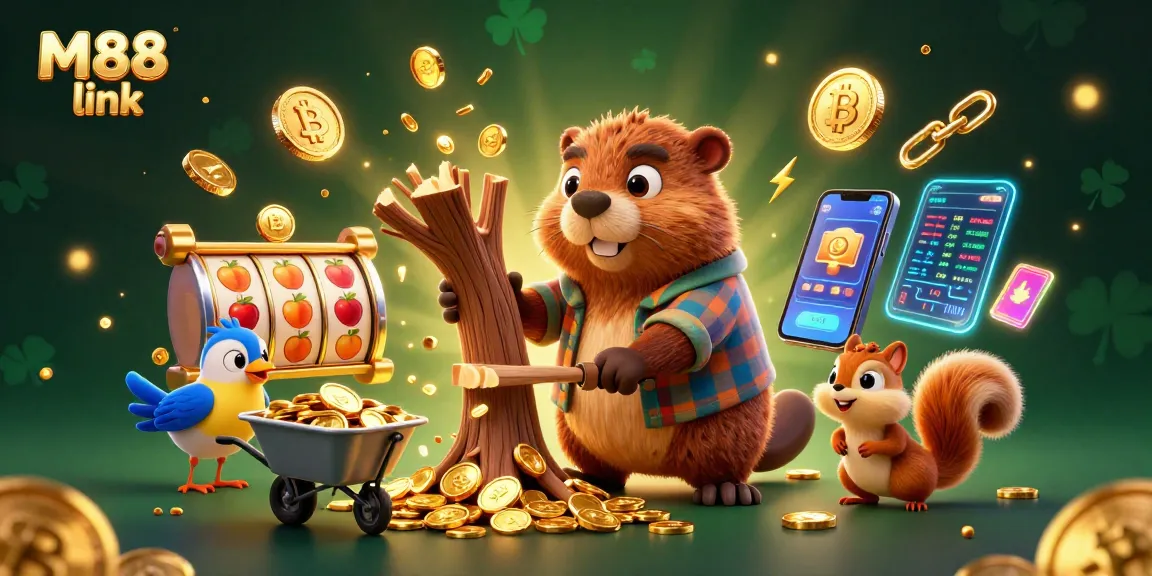 Engage with M88 link for thrilling online betting experiences, featuring vibrant slot game elements.