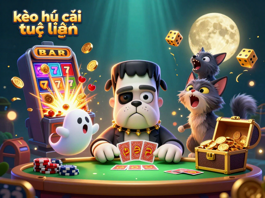 Catch thrilling moments at kèo nhà cái trực tuyến with animated characters and vibrant casino elements.