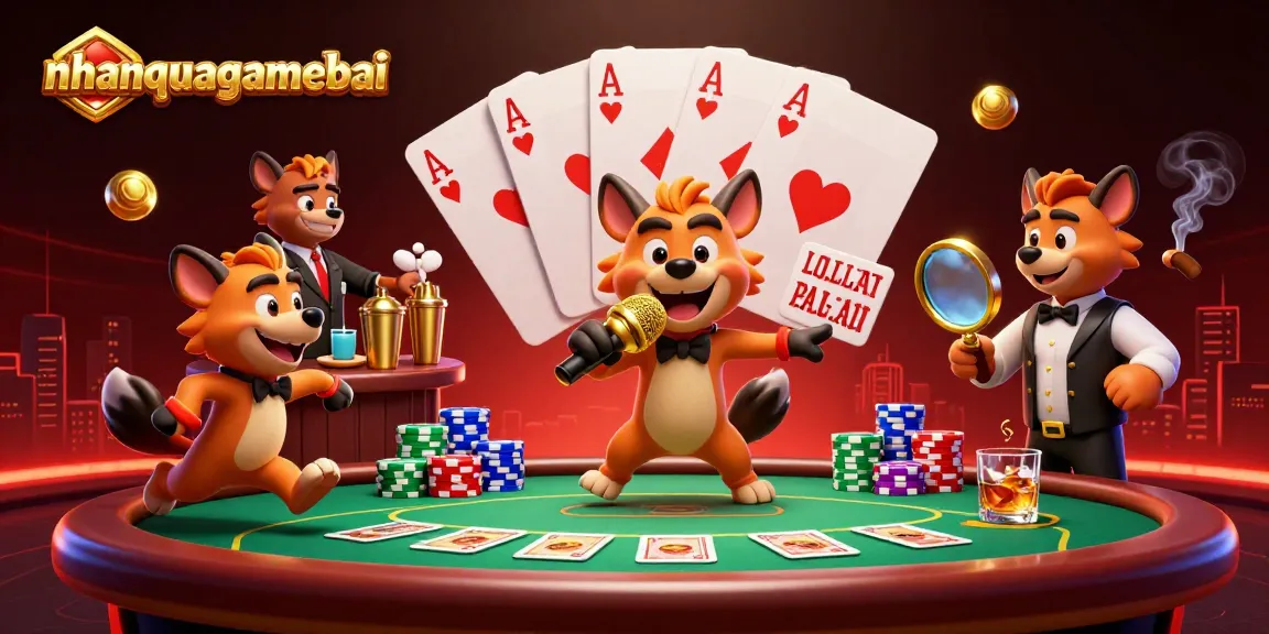 Experience the thrill of nhanquagamebai with humor at a lively casino club featuring hyenas.