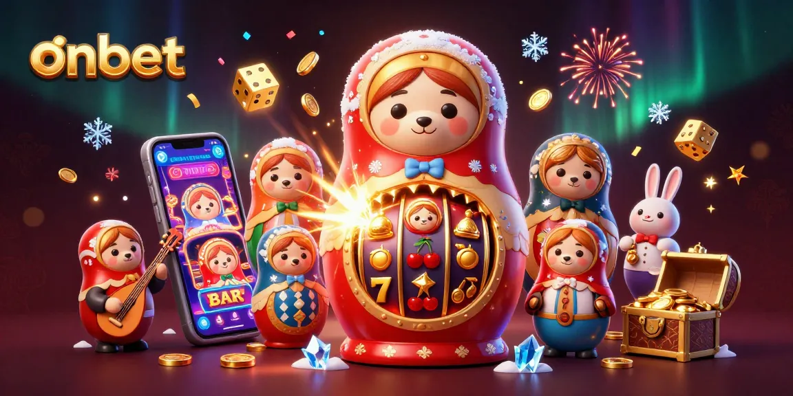 Experience winning moments at onbet with vibrant casino-themed 3D illustration and stunning characters.