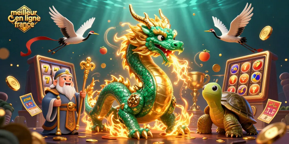 Découvrez l'illustration captivante d'un dragon de jade émergeant au meilleur casino en ligne France.