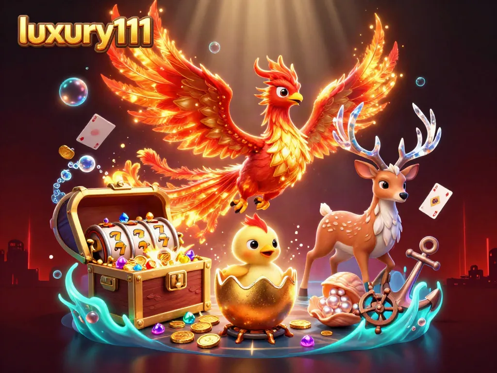 Experience thrilling gameplay at luxury111 with captivating casino visuals and gaming elements.