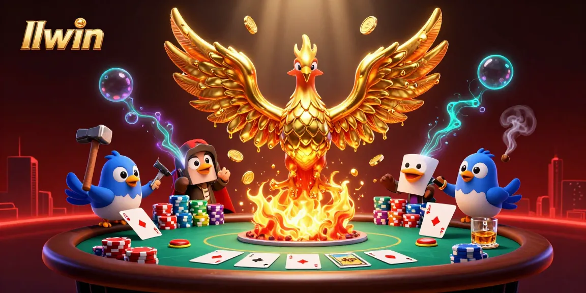 Experience thrilling poker action with llwin's golden phoenix and vibrant gameplay elements.