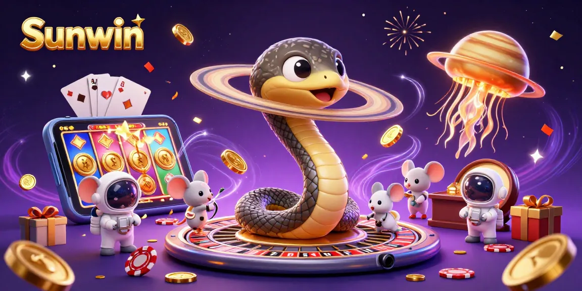Bet on Sunwin's thrilling games as astronaut mice engage in cosmic wagering amidst vibrant space