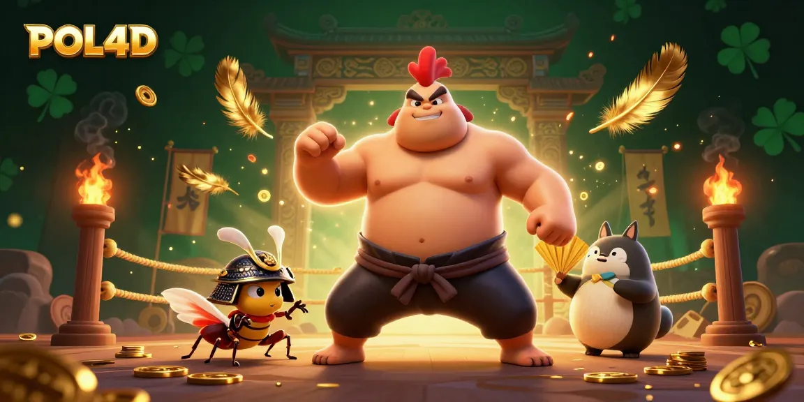 POL4D menyuguhkan ilustrasi dinamis dengan karakter unik dalam arena perjudian yang meriah.