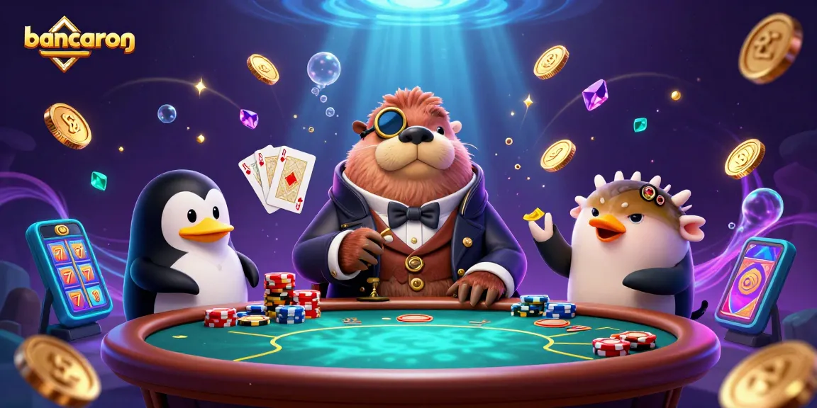 Engage in vibrant underwater gambling at bancarong with poker, golden coins, and mystical effects.