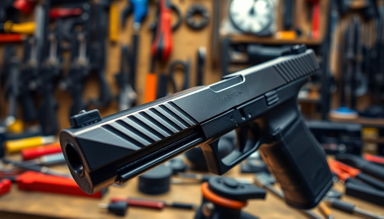 Showcasing a glock 48 complete slide highlighting its sleek design and features.