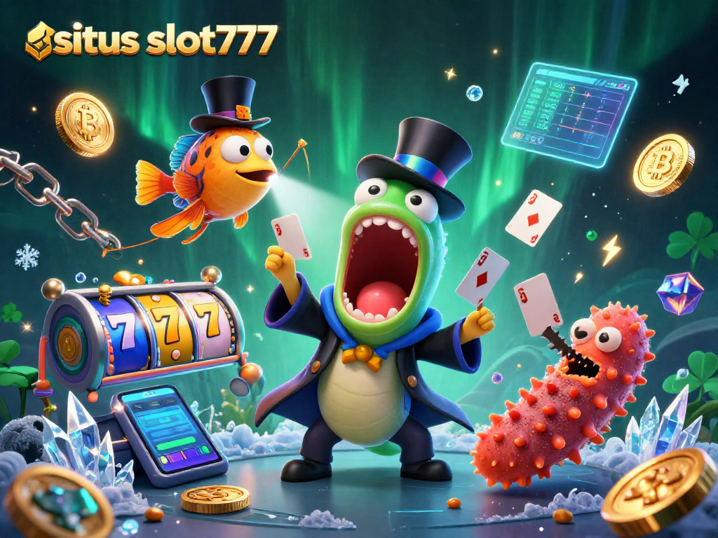 Spin the reels on situs slot777 with dazzling characters and crypto-themed elements in a magical undersea scene.