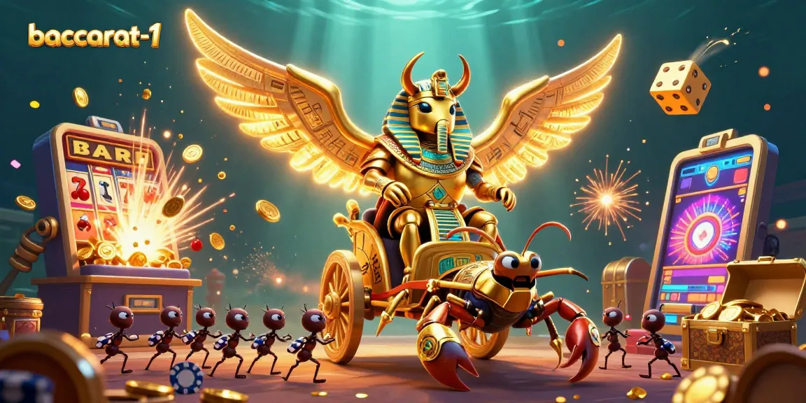 Engage with baccarat-1's vibrant casino scene portrayed with dynamic characters and elements.