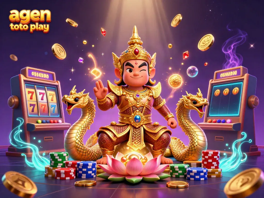 Spin and win with agen toto play's exciting slot adventure featuring vibrant characters and jackpot elements.