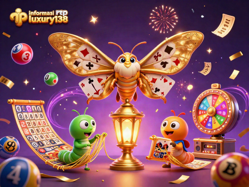 Menggali informasi RTP Luxury138 dengan ilustrasi 3D kasino yang kaya detail dan warna.