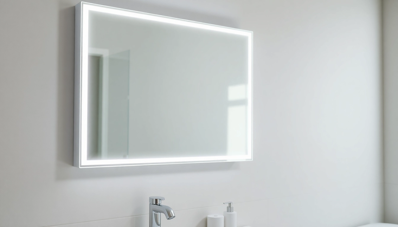 Illuminate your space with an elegant led bathroom mirror, featuring a sleek design and backlit glow.