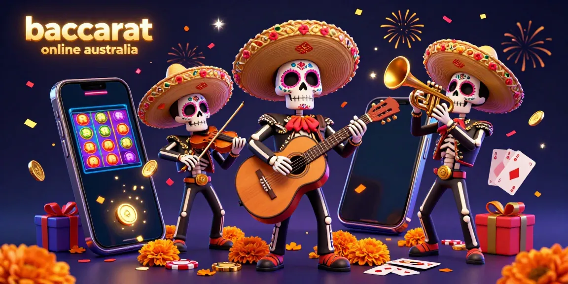 Experience baccarat online australia with a festive mariachi band surrounded by exciting casino elements.