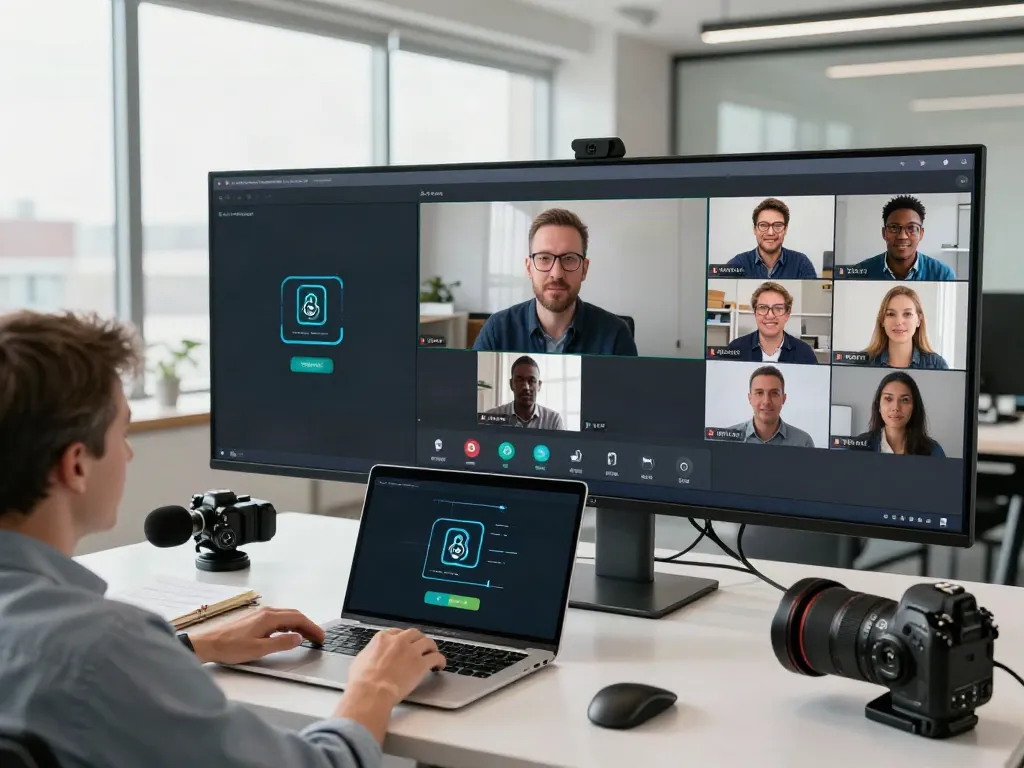Deepfake protected Online Video Calls with secure authentication in a collaborative workspace.