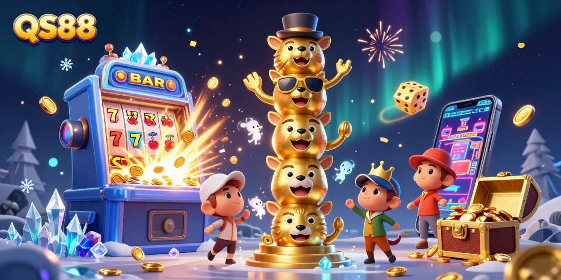 Join the action at QS88 with vibrant slots and casino games in a dazzling 3D scene.