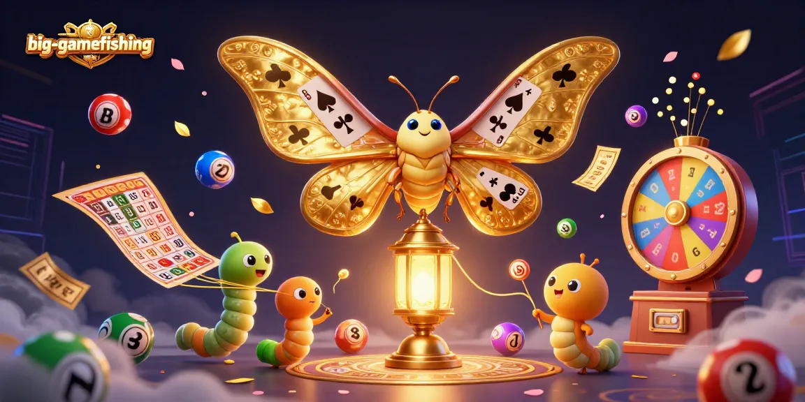Engage with big-gamefishing as a vibrant 3D scene filled with lottery elements like bouncing balls and prize wheels.
