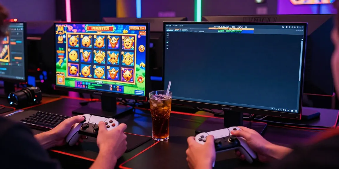 Engaging player experiencing slot server Thailand with vibrant game graphics and dynamic gaming setup.