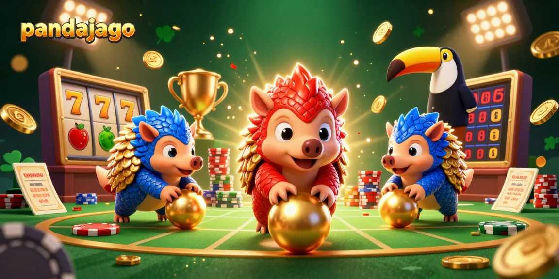 Pandajago menghadirkan permainan slot epik dengan pangolin bertempur di tumpukan chip poker.