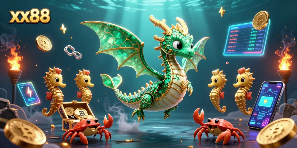 Engage in thrilling gaming adventures with xx88 as the sea dragon guards treasure chests.