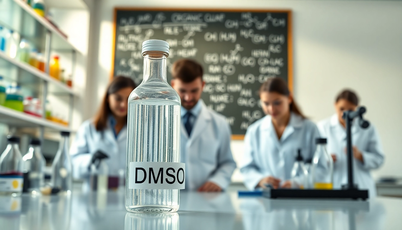 Showcasing DMSO organic in a laboratory, emphasizing its clarity and purity through scientific exploration.