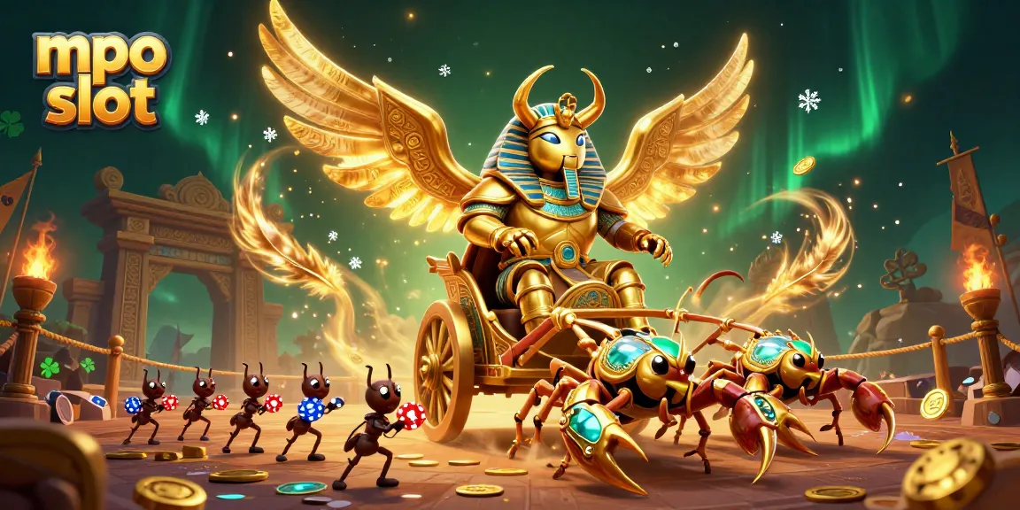 Experience the excitement of mpo slot gaming with a vibrant 3D scene filled with dynamic elements.
