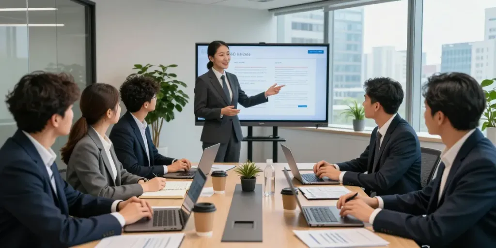 Lead Roedl team collaborating in modern office space for strategic legal consulting.