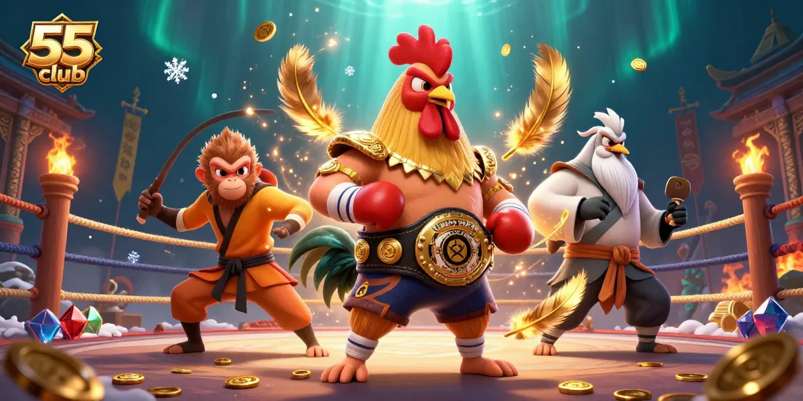 Join the action at the 55 club with a dynamic casino-themed scene featuring martial artist characters.