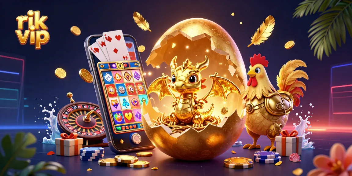 Engage with rik vip's golden treasures and thrilling gameplay in this dynamic casino illustration