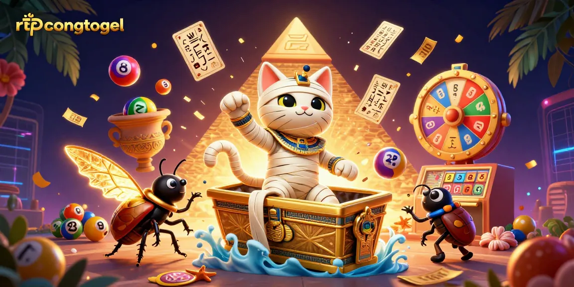 Experience thrilling rtpcongtogel action with an Egyptian mummy cat in a vibrant casino scene.