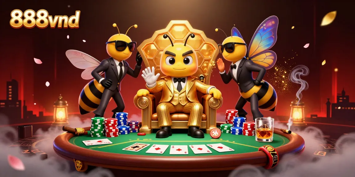 Experience the excitement at 888vnd with a vibrant casino scene featuring dynamic poker gameplay.