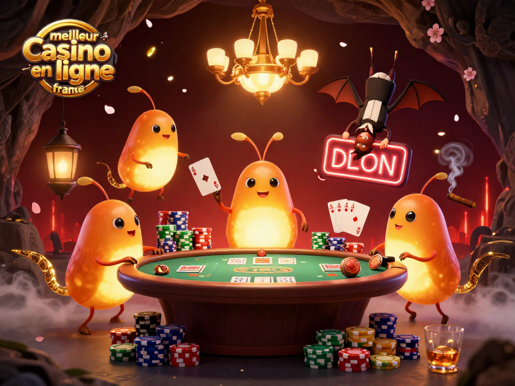 Illuminez votre expérience avec le meilleur casino en ligne France, présentant une scène de jeux animée et colorée.