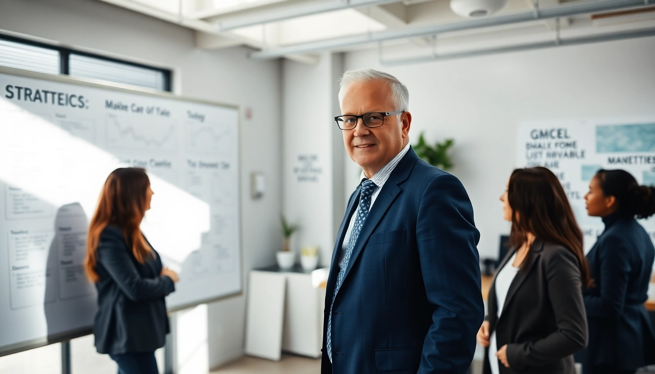 Engaging business strategy consultant sacramento collaborating with a diverse team in a modern office.
