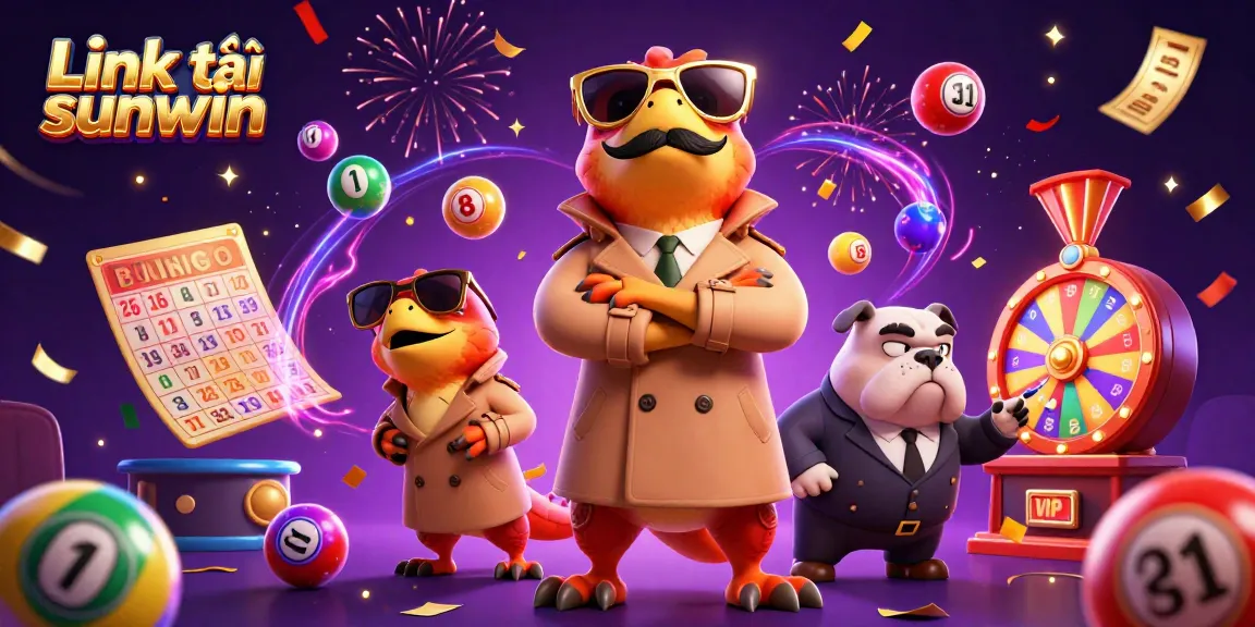 Engage in thrilling gaming with the Link tải sunwin experience, featuring vibrant lottery elements in a dynamic casino scene.