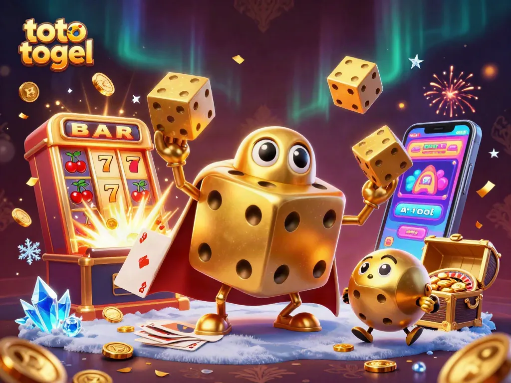 Toto togel dengan kartu dan dadu emas, menciptakan suasana menarik dalam permainan.