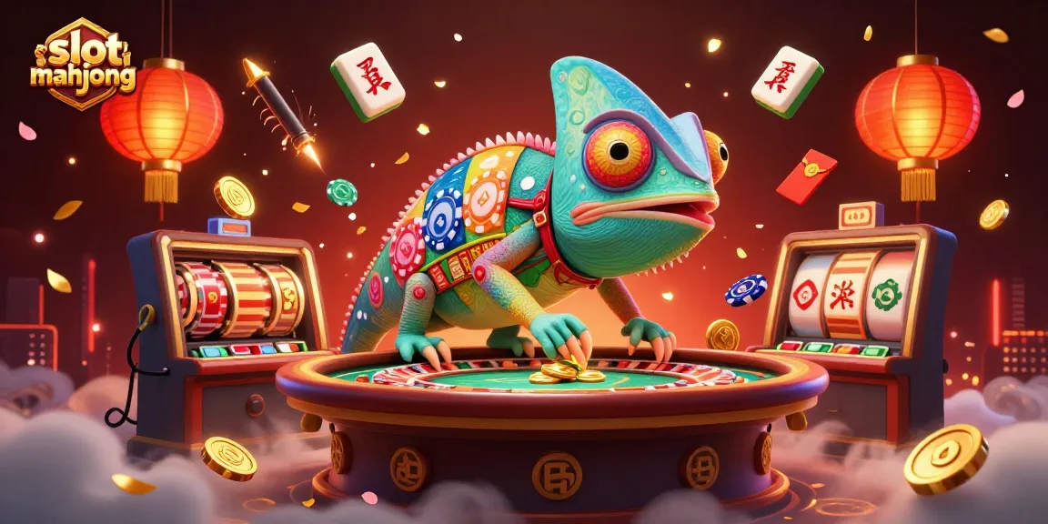 Play slot mahjong with vibrant 3D characters and dynamic casino elements illustrating a lively gaming atmosphere.