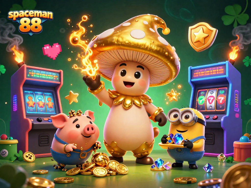 Spin and win with spaceman 88 in a vibrant casino world filled with gold and action.