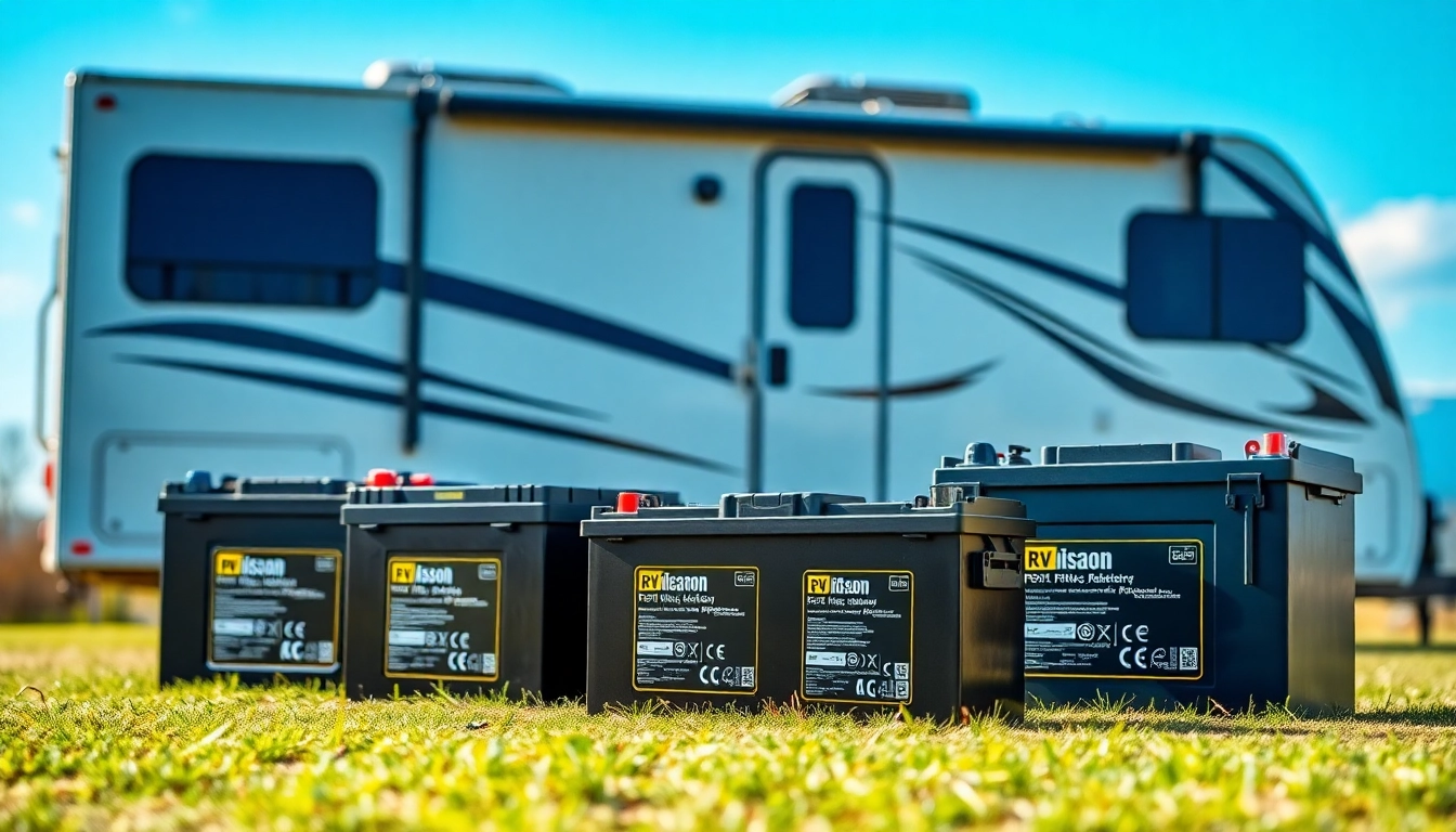Showcase of lithium RV batteries ensuring reliable outdoor power during adventures.
