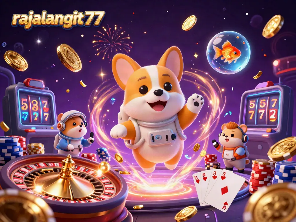 Rasakan hujan jackpot dari rajalangit77 dengan corgi astronot dan elemen kasino mengagumkan lainnya.