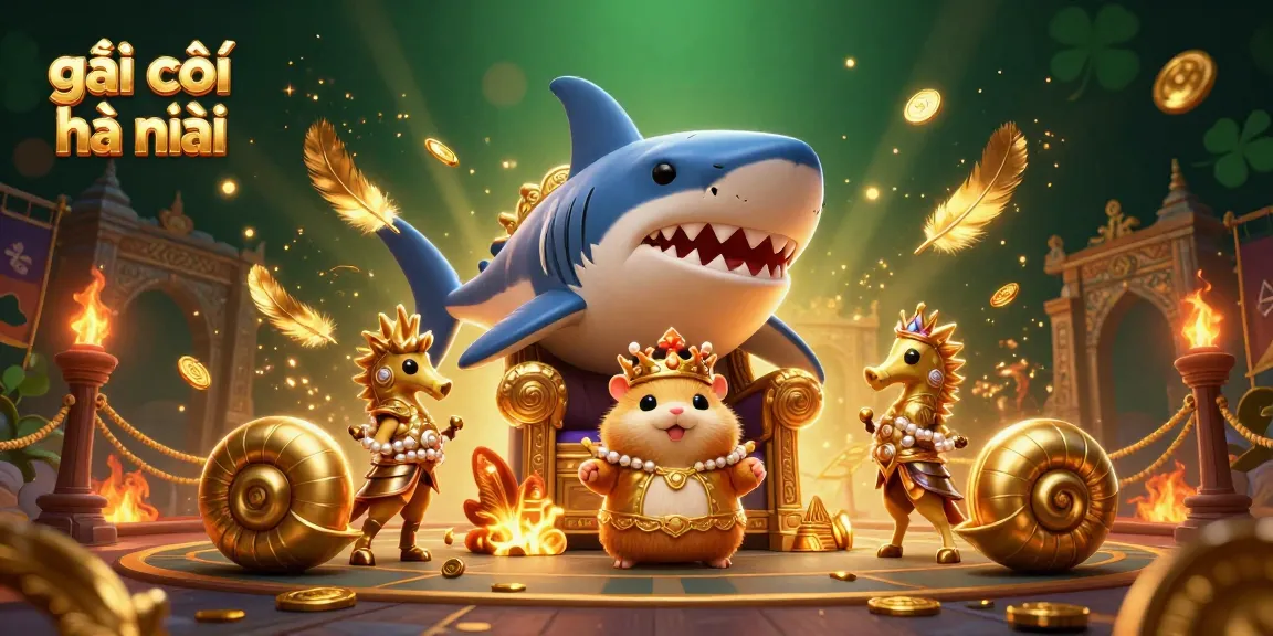 Engaging scene of gái gọi hà nội featuring the golden hamster king presiding over a casino-inspired battlefield