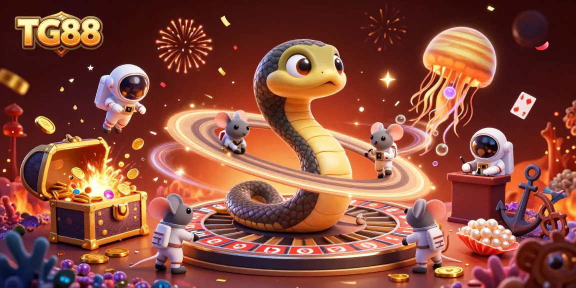 TG88 engages gamblers with an exciting 3D casino scene full of games and winnings.