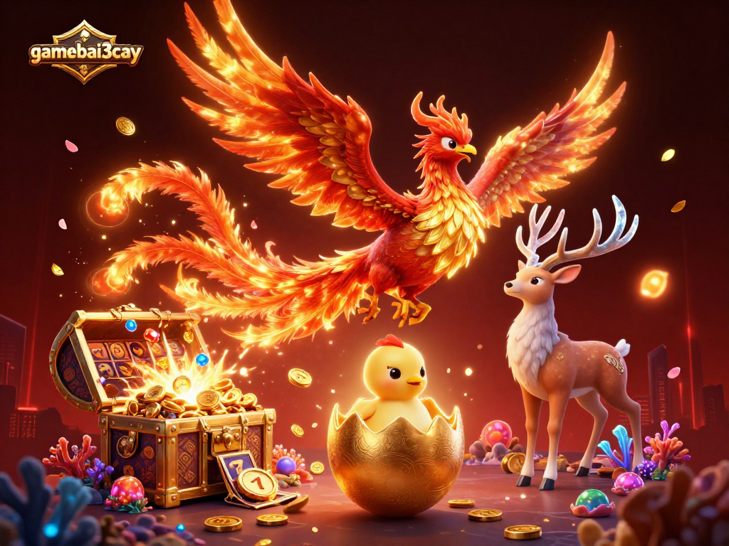 Experience thrilling games at gamebai3cay, as the vibrant phoenix symbolizes exciting jackpots!